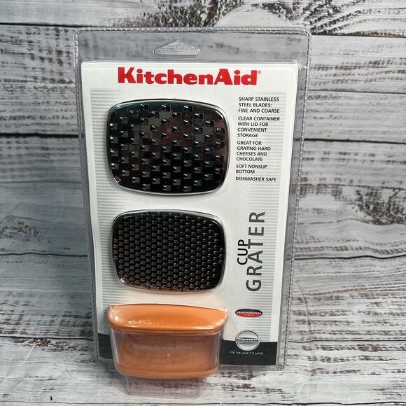 KitchenAid Cup Grater Orange Fine And Course Blades NEW Kitchen Aid - Picture 1 of 5